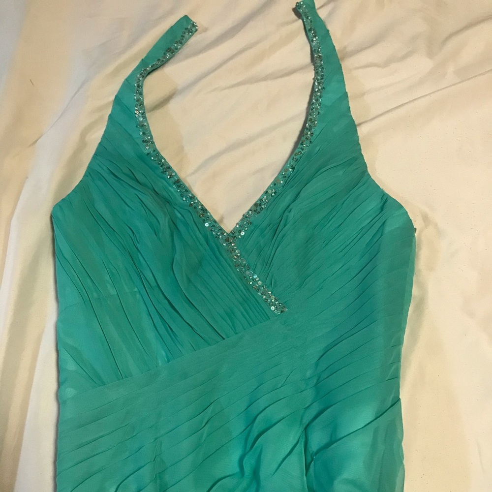 Formal dress. Sea mist. Rhinestones.